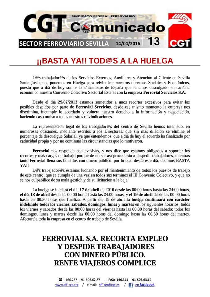 Sector feroviario en lucha